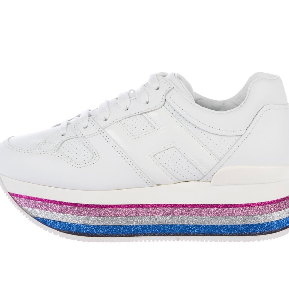 Hogan leather wedge sneakers
